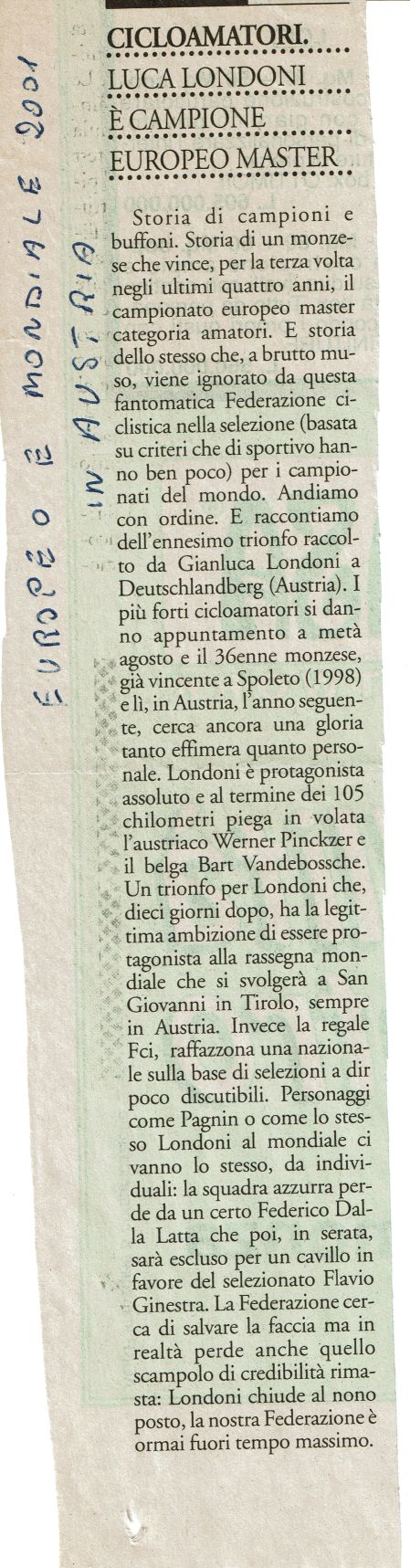 28 25 Agosto 2001 Austria 2001